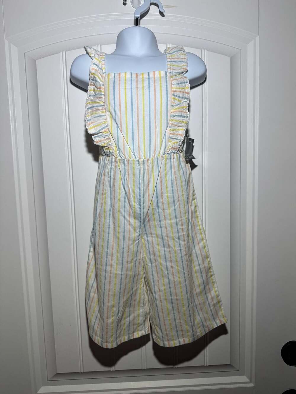 Okie Dokie Jumpsuit Size 2T Multi Color Striped Ruffle Smocked